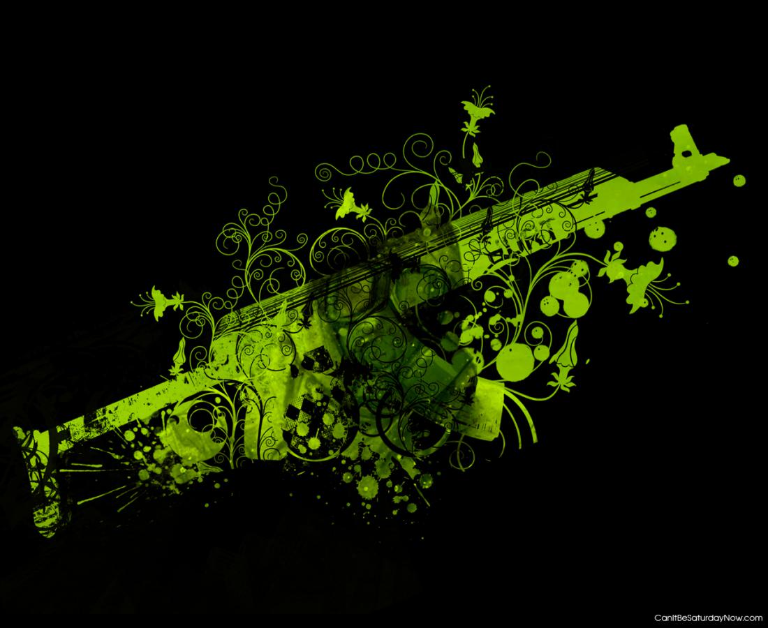 Green rifle - green rifle made from flowers and pain blobs